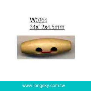 (#W0364) 橄欖形木製繩扣鈕釦