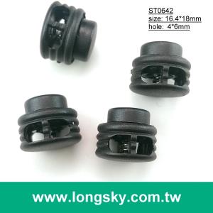 (#ST0642) 4mm洞運動外套用雙孔平面鼓狀調整繩扣