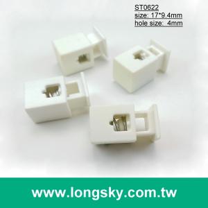 (#ST0622) 4mm洞正方柱型單孔塑膠彈簧繩扣