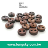(#W0911) 13L 2孔深棕色木頭製流行款服裝小鈕扣