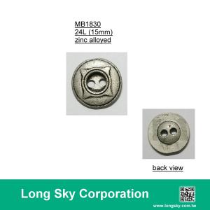 (MB1830/24L) 2孔古銀色設計師款男性服裝金屬鈕釦