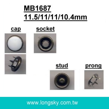 (MB1687/11.5mm) 18L 襯衫波麗包面四合五爪釦