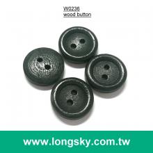 (#W0236) 2孔基本款圓形天然木質包包裝飾鈕釦