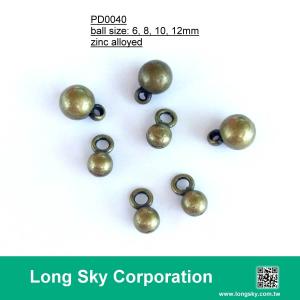 (#PD0040) 8mm 青古銅色金屬圓珠吊飾